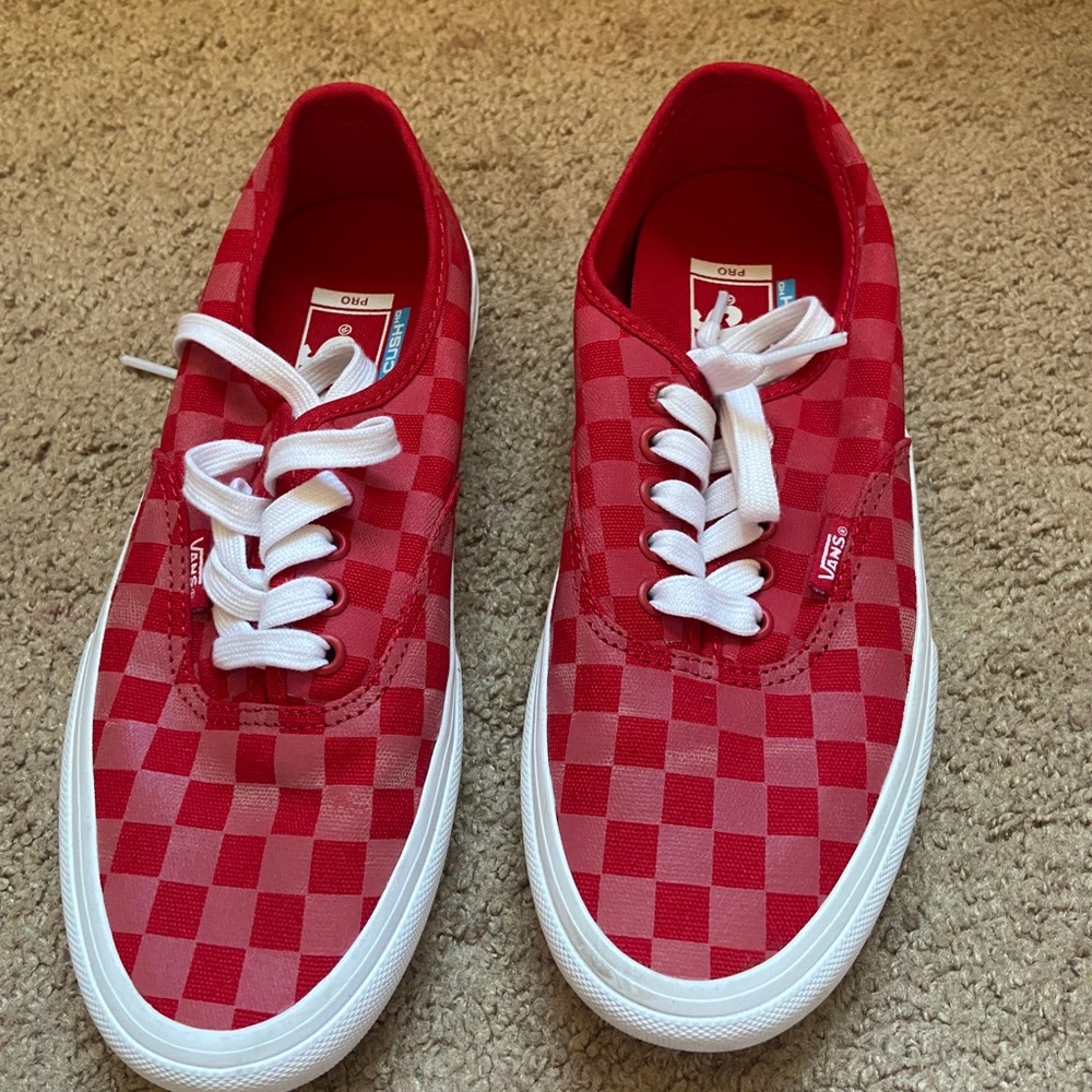 Red Checkered Vans